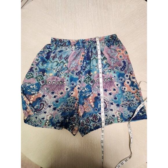 Robert Stock Vtg Women's 2 Piece Set Shorts & Shirt Silk Blue M/L - Picture 12 of 14